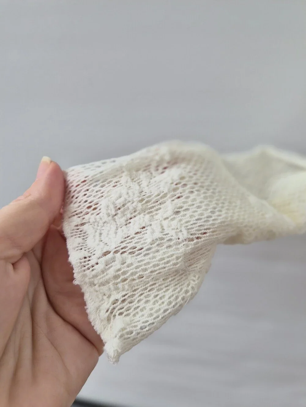 Free People Lady Lux Cream Sheer Lace Top S Coquette Fairycore Mesh Layering